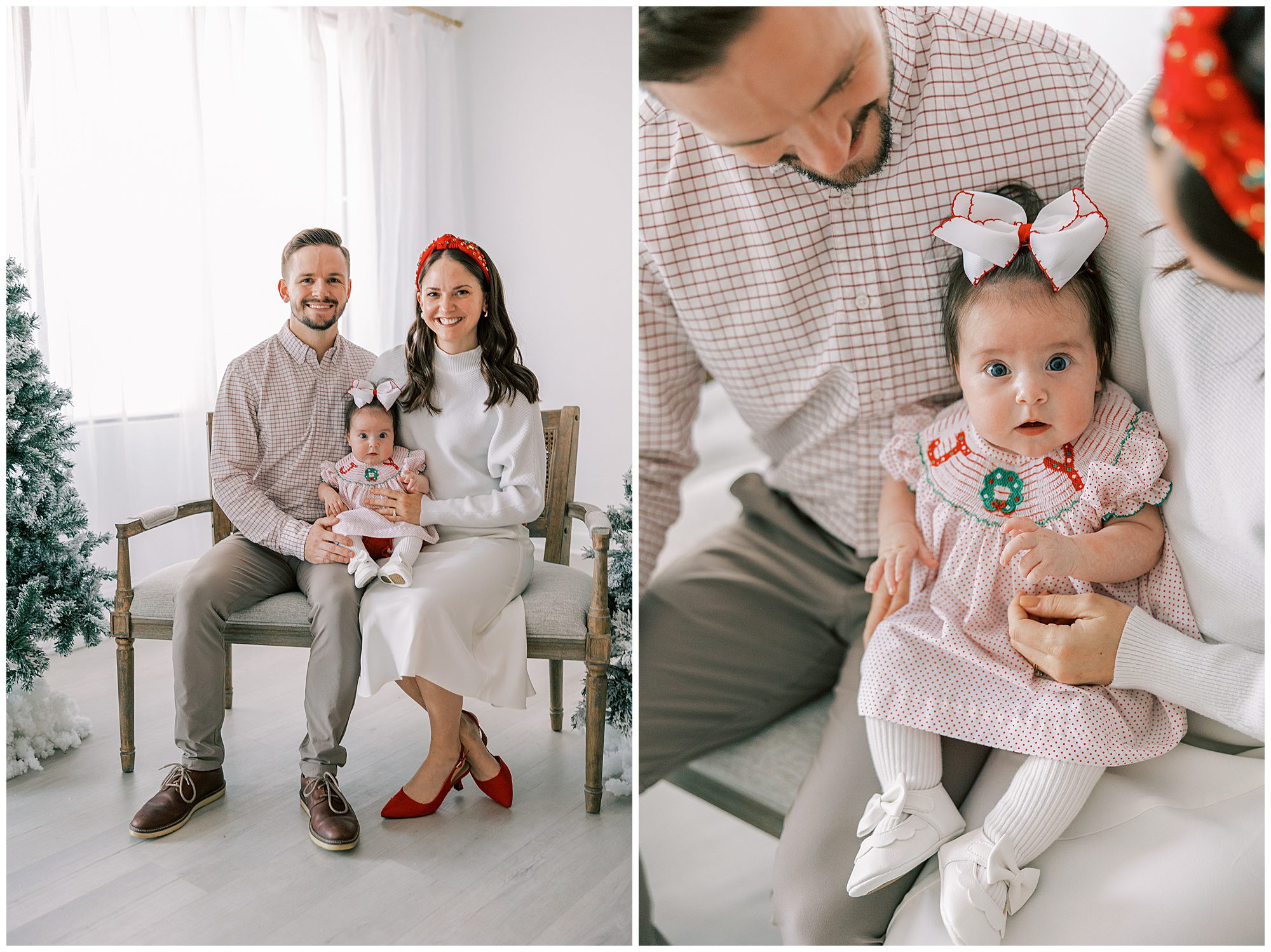 family Christmas photos in Knoxville studio
