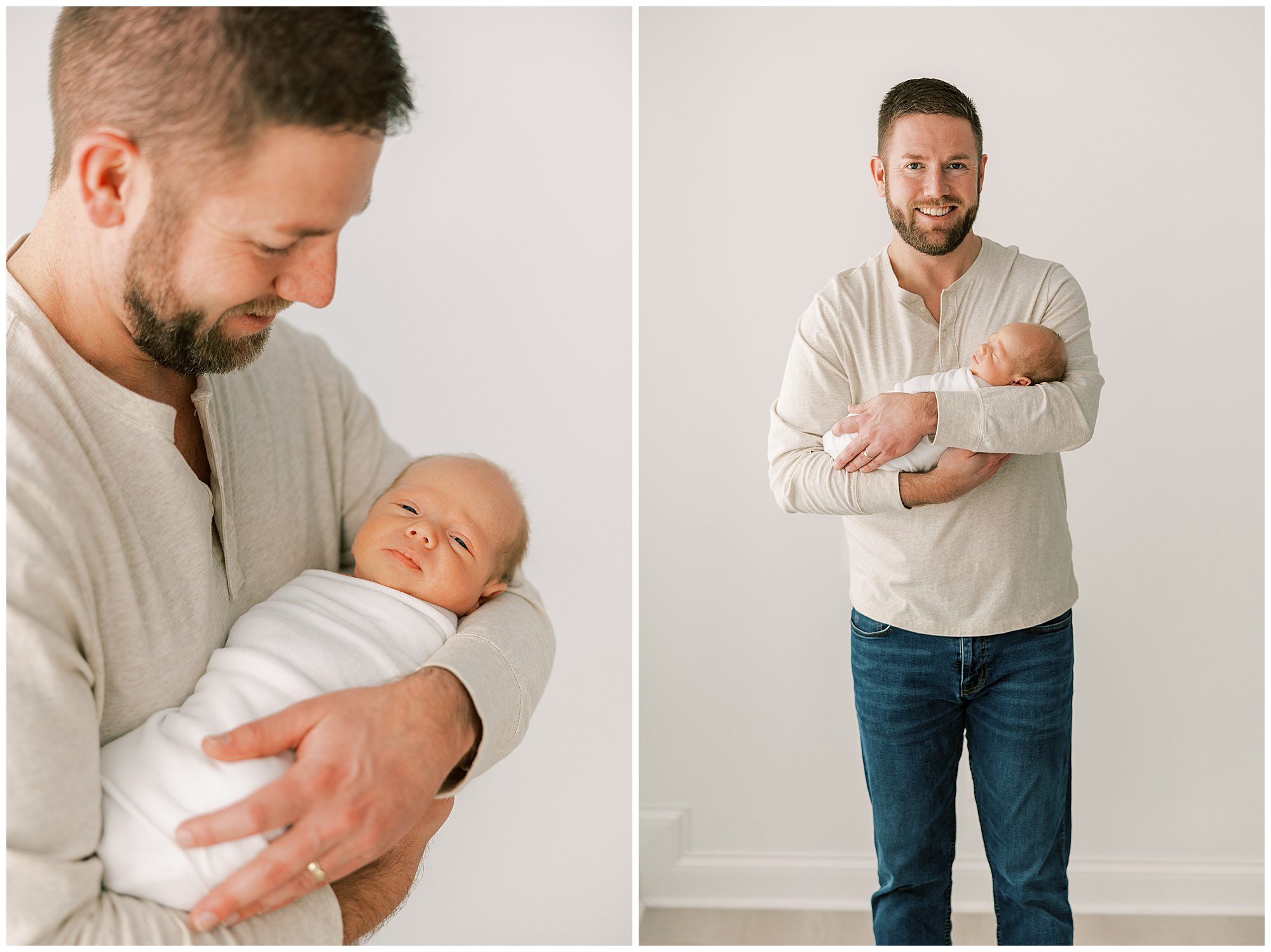 dad holding baby at knoxville newborn session