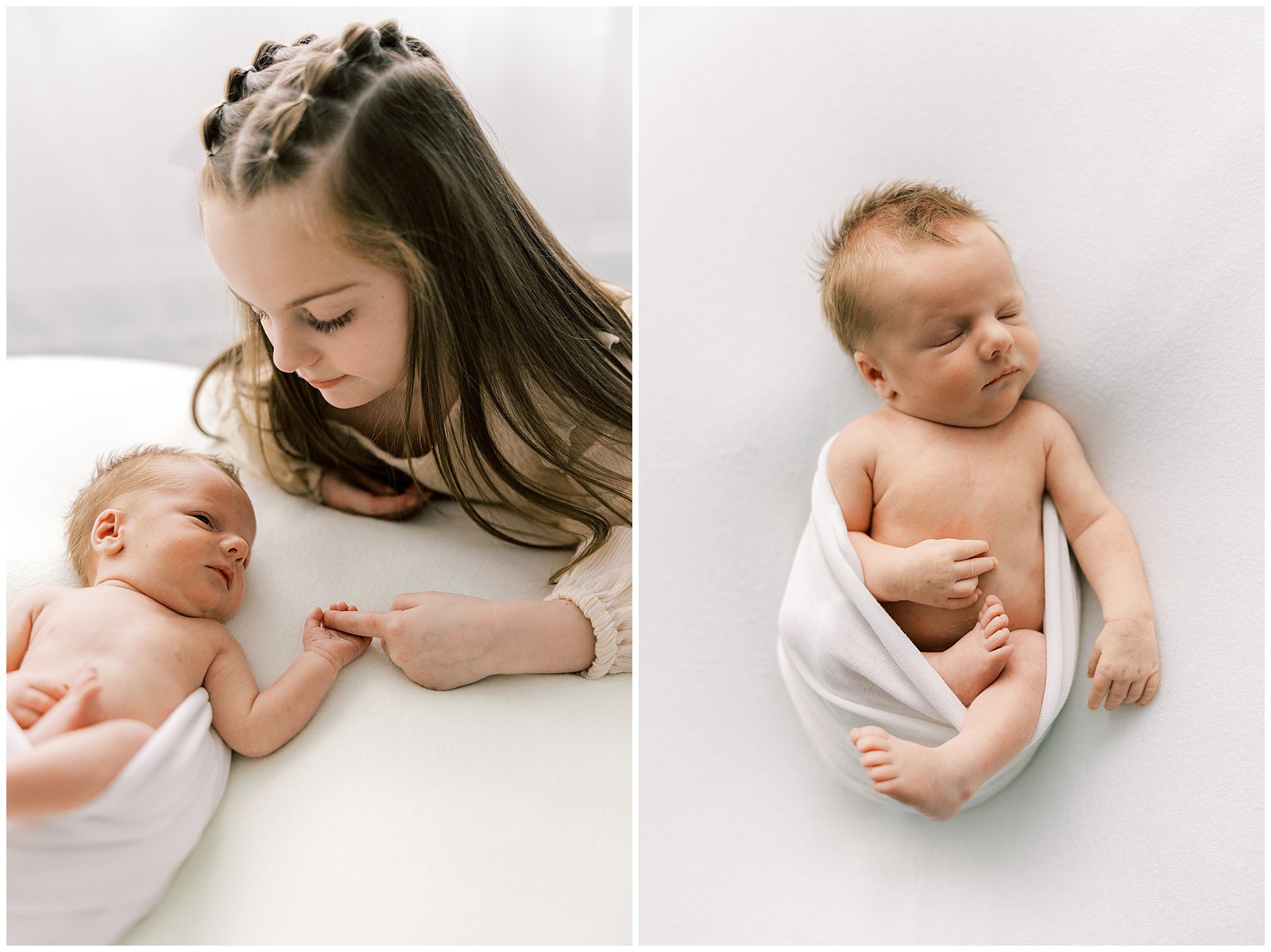twin newborn session at the white room