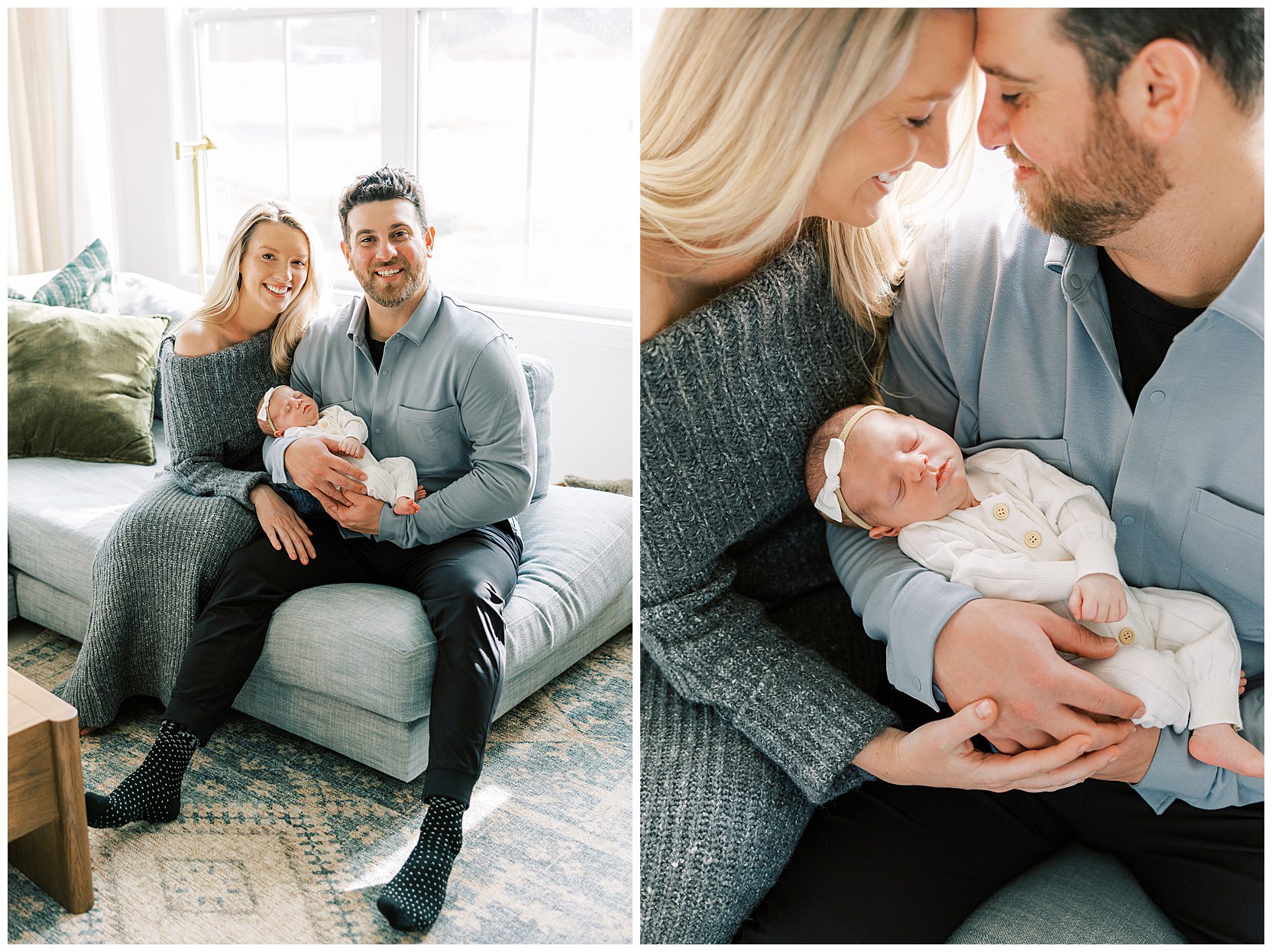 mom and dad holding newborn baby