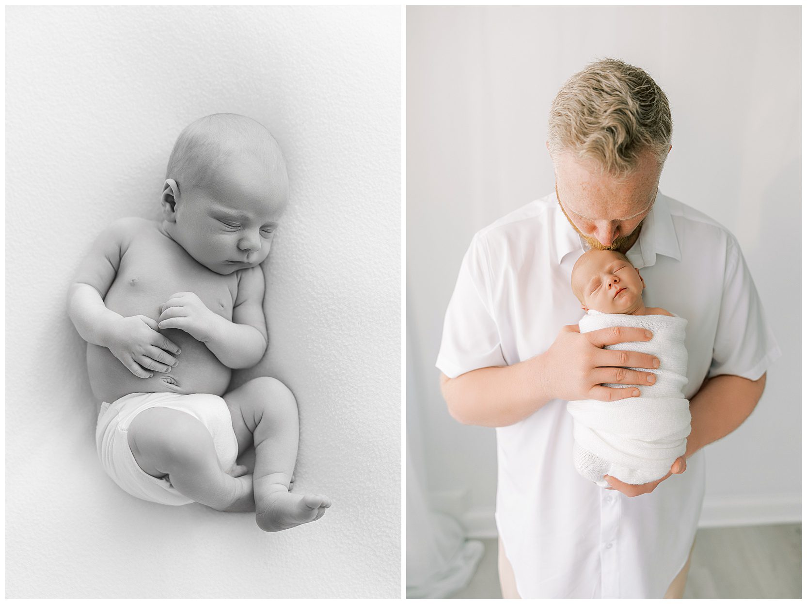 dad kissing baby on head