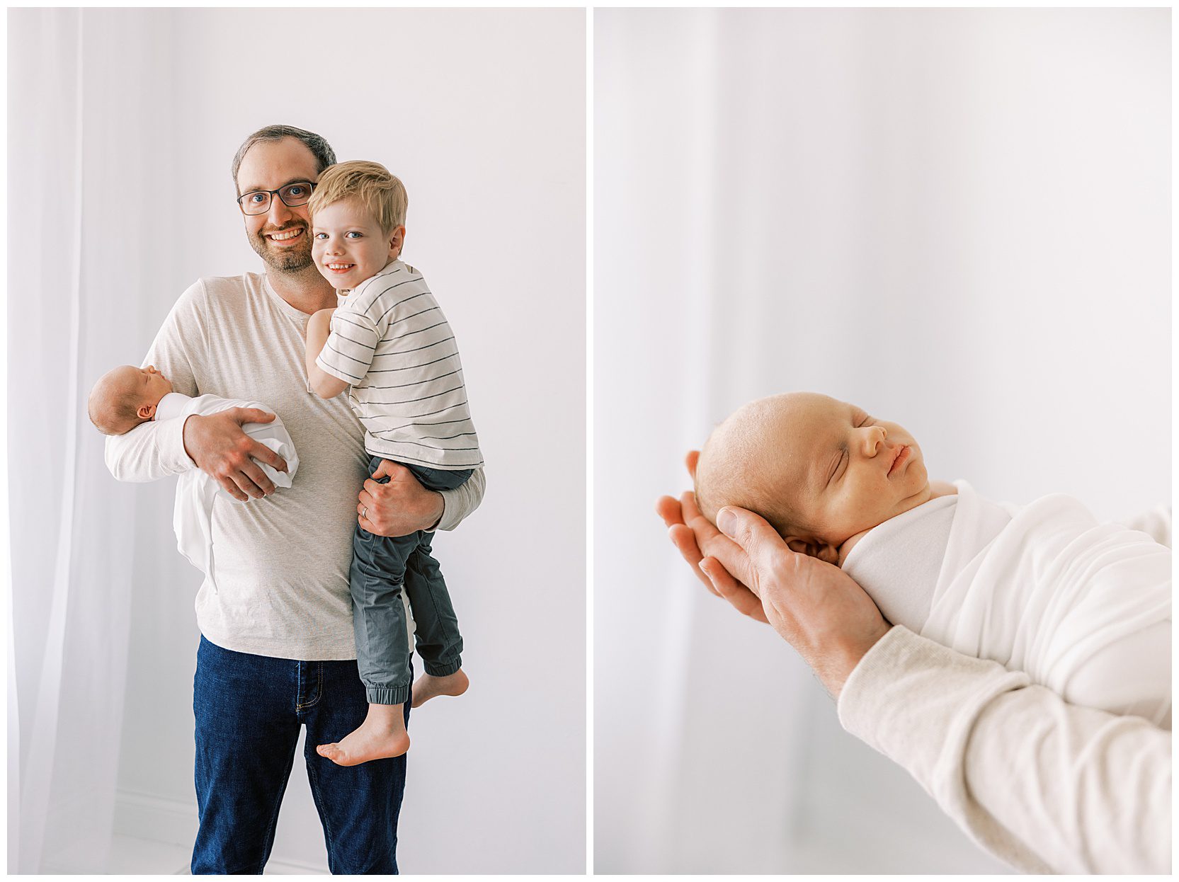 photo of dad holding two sons