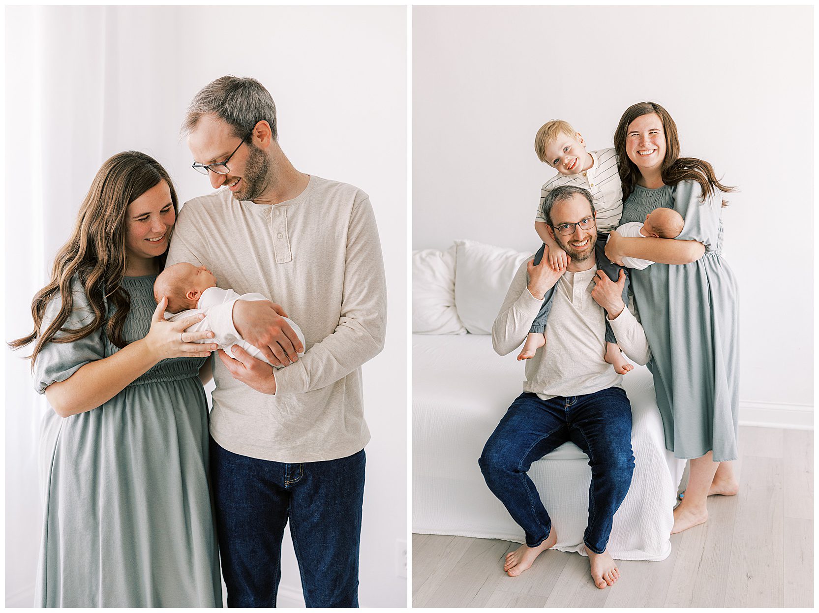 mom and dad holding newborn baby