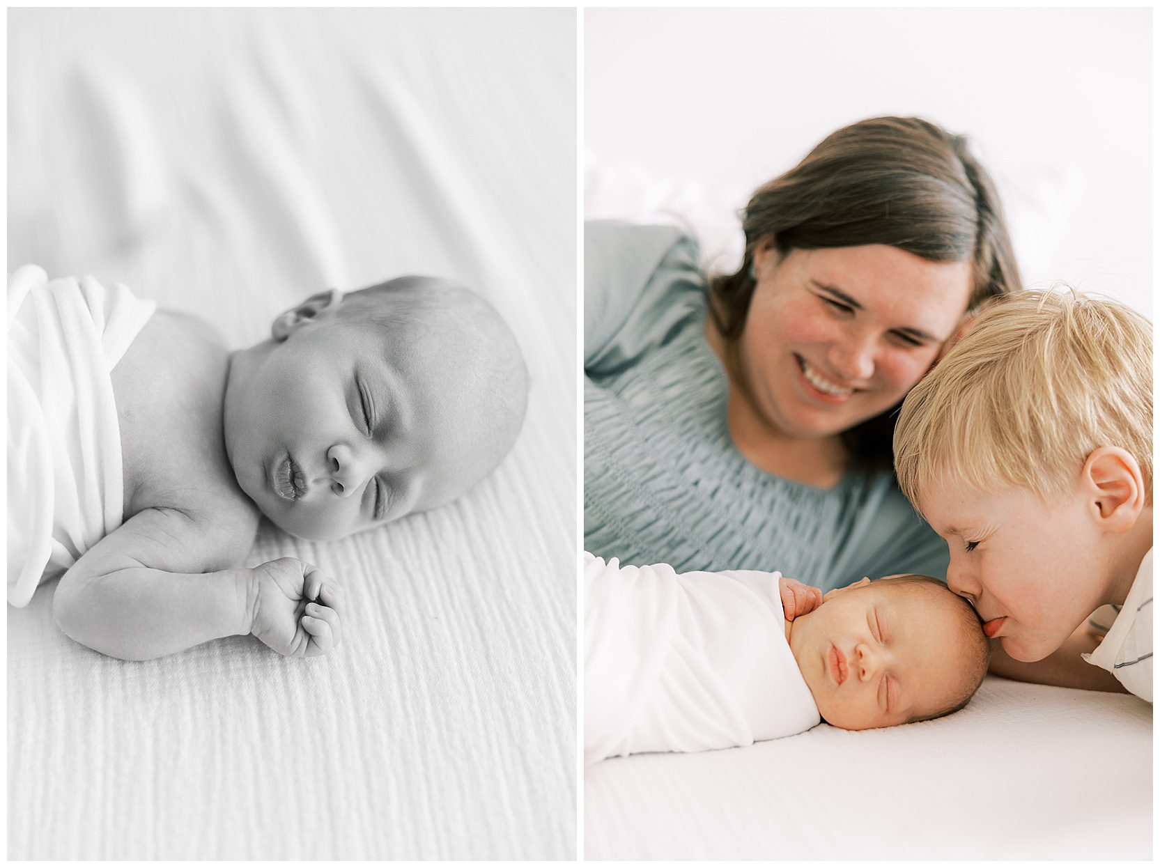 photo of newborn baby on bed