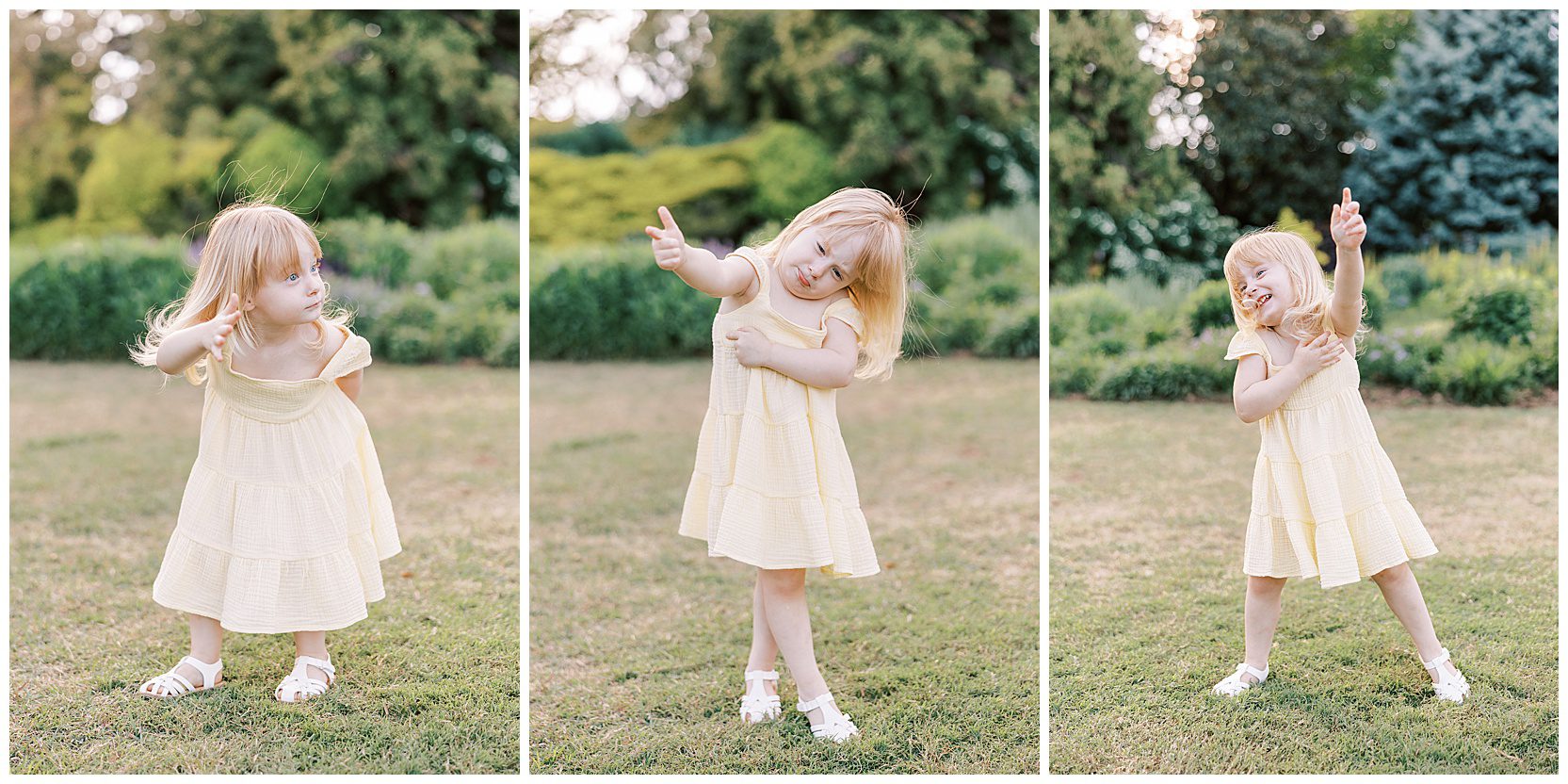 little girl dancing and being silly