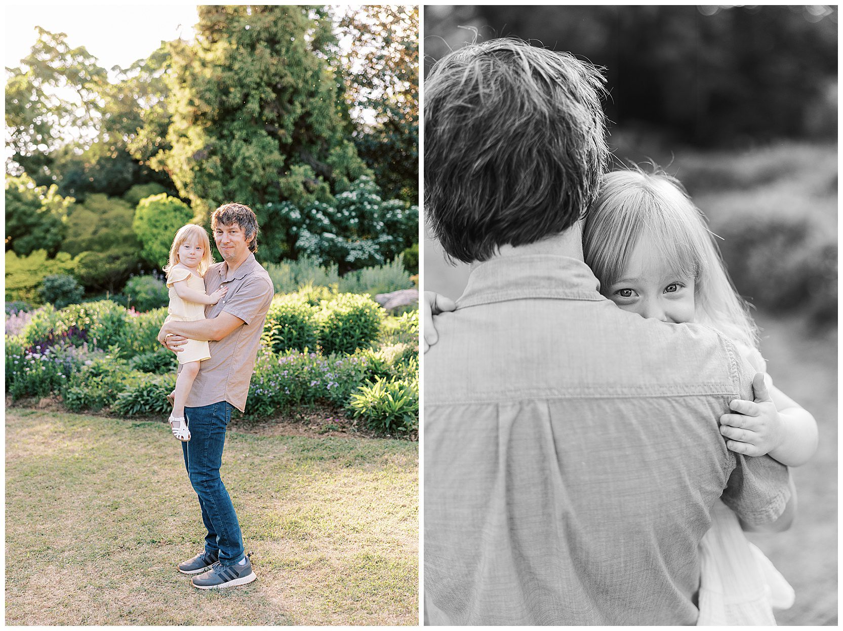 dad and daughter at garden session