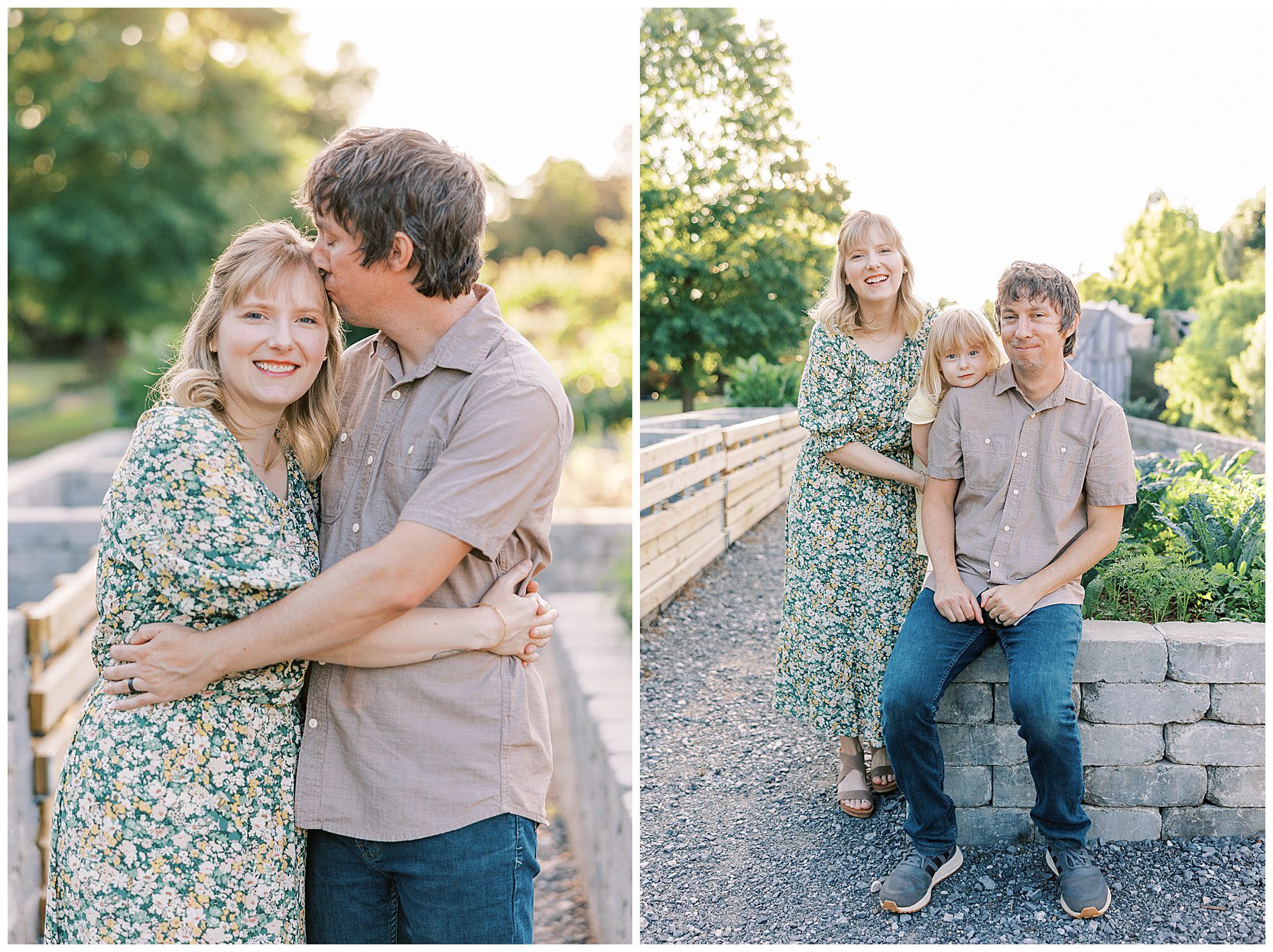 dad holding onto mom and kissing her head