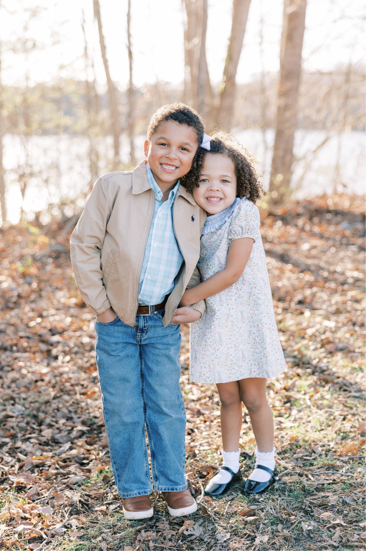 kids holding close smiling at camera