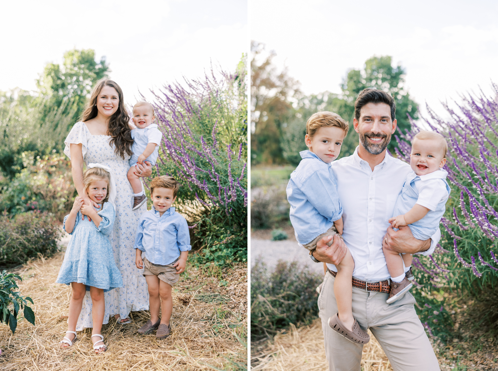 mom with kids, dad with two kids